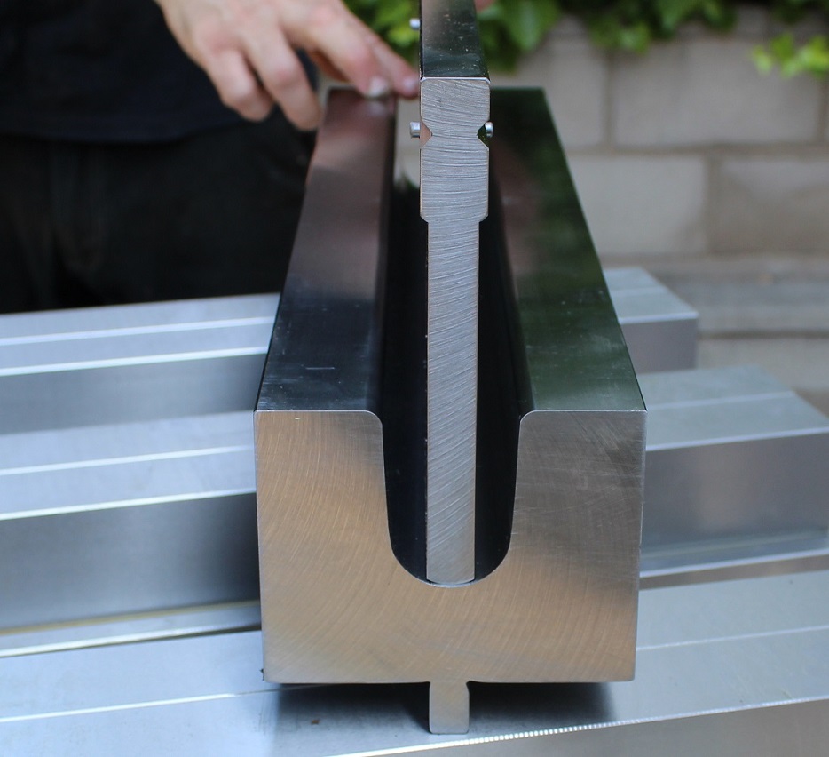 Side view of the special punch and die manufactured for a client in Mallorca